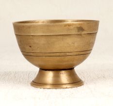 Elegant Brown Brass Kumkum Tilak Bowl for Home Decor