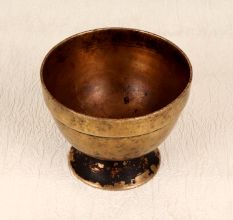 Vintage Handcrafted Brass Kumkum Tilak Bowl in South Indian Art