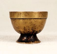 Vintage Handcrafted Brass Kumkum Tilak Bowl in South Indian Art