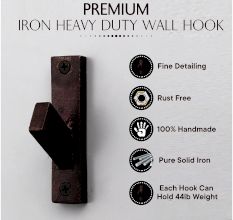 Handmade Antique Iron Heavy duty Wall Hook