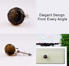 Smoky Round Patterned Glass Knob