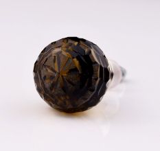 Smoky Round Patterned Glass Knob
