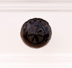 Smoky Round Patterned Glass Knob