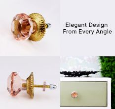 Pink Octagon Shape Glass Drawer Knob