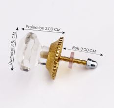 Clear Octagon Shape Glass Drawer Knob