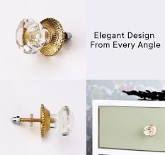 Clear Octagon Shape Glass Drawer Knob