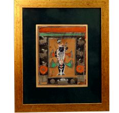 Vintage Old Paper Painting of Lord Krishna for Prayer Room