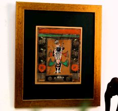 Vintage Old Paper Painting of Lord Krishna for Prayer Room