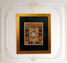Vintage Old Paper Painting of Lord Krishna for Prayer Room