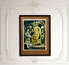 Vintage Paper Print of Lord Shiva and Goddess Annapurna for Decor