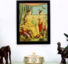 Beautiful Vintage Picture Print in Frame for Decoration