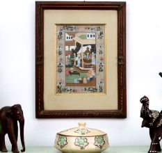 Beautiful Painting of Silk on Persian Art from Rajasthan for Decor