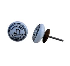 White Morning Brew Ceramic Knob