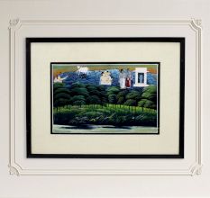 Vintage Lord Krishna Paper Painting from Rajasthan for Decor