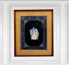 Vintage Radha Krishna Paper Painting in Pahadi Art for Decor