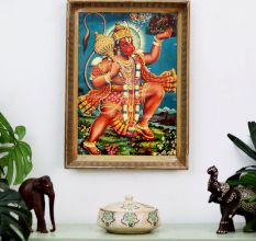 Vintage Paper Print of Lord Hanuman for Prayer Room
