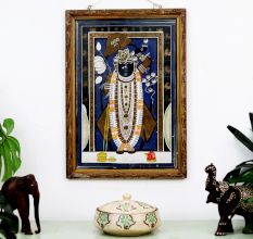 Vintage Lord Krishna Paper Painting from Rajasthan for Hanging