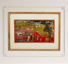 Vintage Ramayana Paper Print in Frame for Decoration