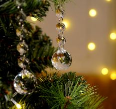 10 Strand- 10 Crystal Drop and 100 Beads Clear Chandelier Replacement Glass Christmas Ornaments