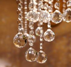 10 Strand- 10 Crystal Drop and 100 Beads Clear Chandelier Replacement Glass Christmas Ornaments