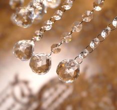 10 Strand- 10 Crystal Drop and 100 Beads Clear Chandelier Replacement Glass Christmas Ornaments