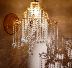 10 Strand- 10 Crystal Drop and 100 Beads Clear Chandelier Replacement Glass Christmas Ornaments