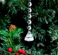 10 Strand- 10 Crystal Drop and 100 Beads Clear Chandelier Replacement Glass Christmas Ornaments
