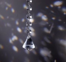 10 Strand- 10 Crystal Drop and 100 Beads Clear Chandelier Replacement Glass Christmas Ornaments