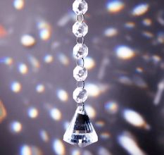 10 Strand- 10 Crystal Drop and 100 Beads Clear Chandelier Replacement Glass Christmas Ornaments