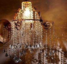 10 Strand- 10 Crystal Drop and 100 Beads Clear Chandelier Replacement Glass Christmas Ornaments