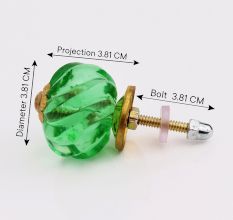 Green Interior Cut Glass Cabinet Knob