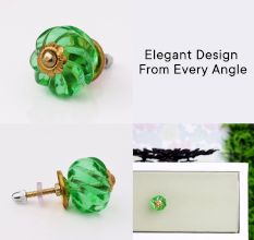 Green Interior Cut Glass Cabinet Knob