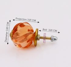 Amber Interior Cut Glass Cabinet Knob