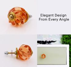 Amber Interior Cut Glass Cabinet Knob