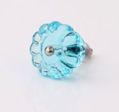 Turquoise Melon Glass Drawer Knob