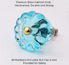 Turquoise Melon Glass Drawer Knob
