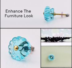 Turquoise Melon Glass Drawer Knob