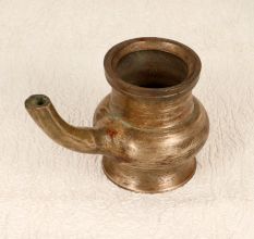 Handmade Vintage Brass Pot with Spout from South India