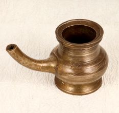 Sturdy Vintage Brass Pot with Spout for Home Decoration
