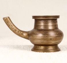 Sturdy Vintage Brass Pot with Spout for Home Decoration
