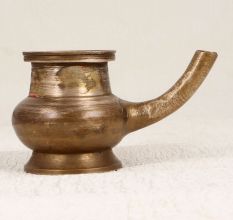 Sturdy Vintage Brass Pot with Spout for Home Decoration