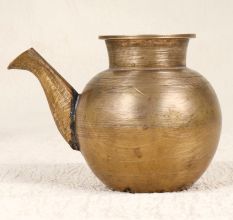 Vintage Handcrafted Brass Holy Pot with Spout for Decoration
