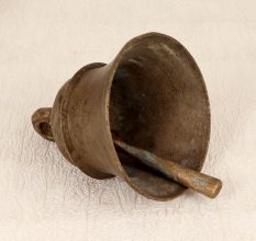 Antique Brown Handmade Temple Bell Made of Bell Metal