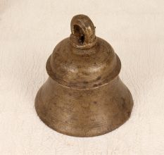 Antique Brown Handmade Temple Bell Made of Bell Metal