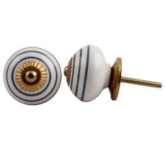 Dark Grey Striped Knob