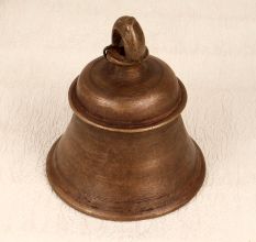 Brown High-Quality Temple Bell Made of Bell Metal for Decor