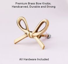 Decorative Brass Golden Bow Drawer Knob