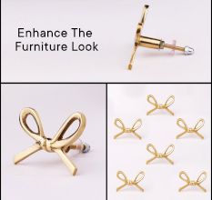 Decorative Brass Golden Bow Drawer Knob