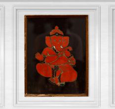 Used Modern Glass Wall Hanging Painting of Lord Ganesha for Decor
