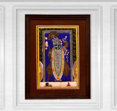 Vintage Used Lord Krishna Paper Painting for Home Decoration